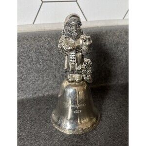 Madison Avenue Christmas 1997 Santa Silverplated Bell, Collector. Decoration‎